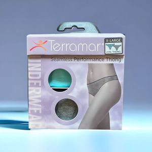 Terramar Seamless Performance Thong | Gray & Blue | X-Large | NWT